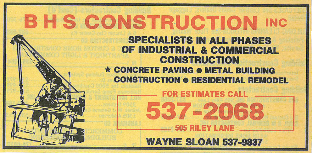 Old BHS Construction Ad